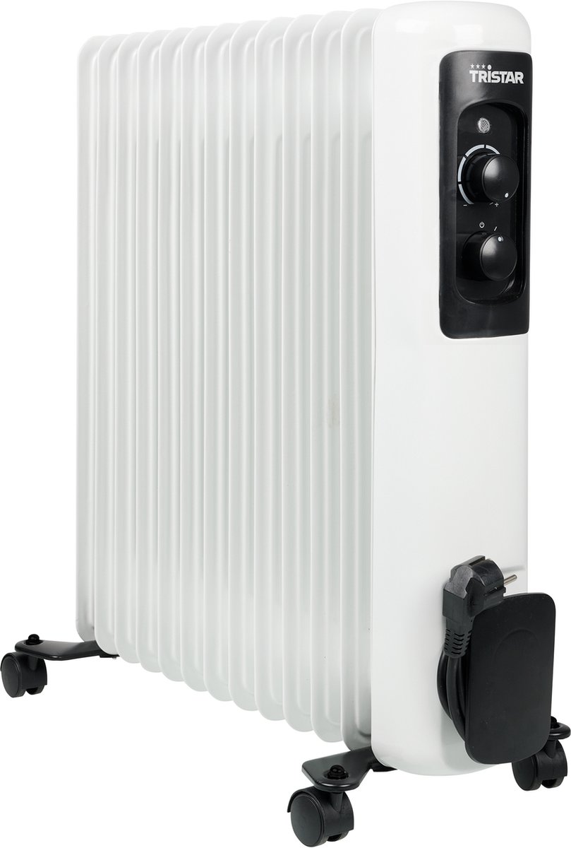 Tristar elektrische kachel - KA-5183 Olieradiator - Oliegevulde radiatorkachel - 3 warmtestanden - Instelbare thermostaat - 13 ribben - Wit