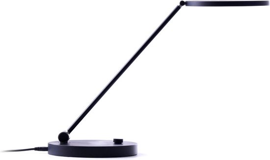 Daylight TriSun E36401 zwarte bureaulamp met verstelbare arm en ronde lichtkap