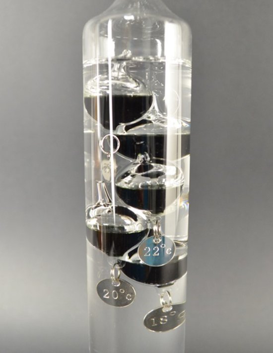Kleines Galileo-Thermometer Mit 4 Bunten Kugeln – 18°C Bis 200°C, 17.8 Cm, Schönes Deko-Geschenk