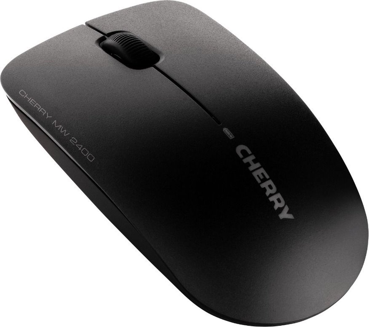 CHERRY MW 2400 - Muis - rechts- en linkshandig - optisch - 3 knoppen - draadloos - 2.4 GHz - USB draadloze ontvanger - zwart