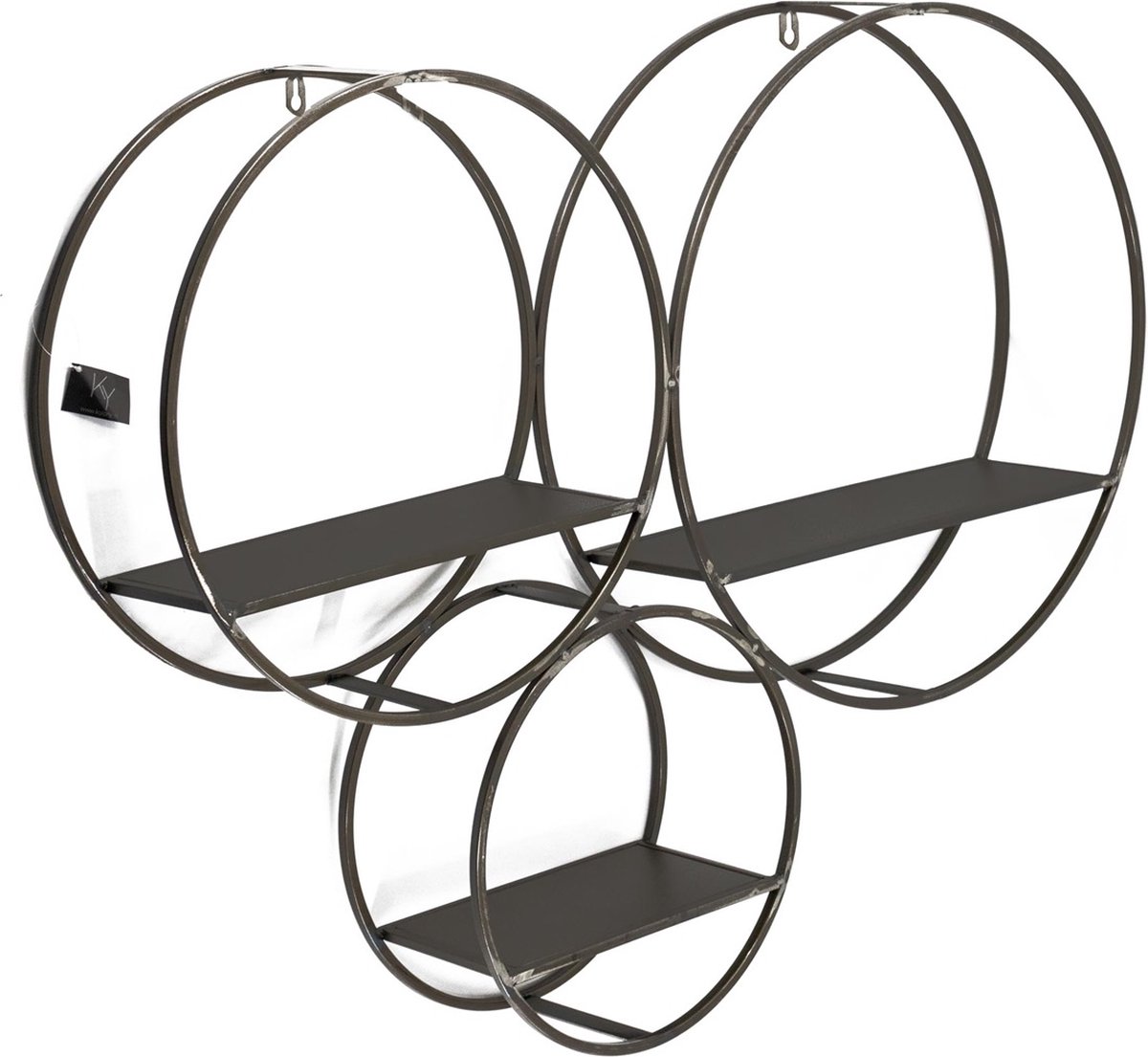 Wandrek van Metaal - Wandrek Rond - Industrieel Wandrekje - Zwart - 89 cm