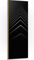 WallClassics - Hout - Stapel Zwarte Abstracte Platen - 50x150 cm - 12 mm dik - Foto op Hout (Met Ophangsysteem)