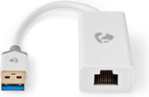 Nedis USB-netwerkadapter - USB 3.2 Gen 1 - 1 Gbps - USB-A Male - RJ45 Female - 0.20 m - Rond - Verguld - Koper - Wit - Doos
