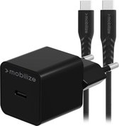 Mobilize Single USB-C Oplader USB-C 1.2 Meter Power Delivery 20W - Zwart