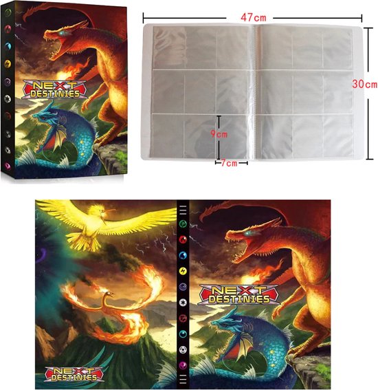 Afbeelding van het spel 9 pocket - pokemon verzamelmap- voor pokemon kaarten - a4 - 432 kaarten - Charizard - flexibele kaft