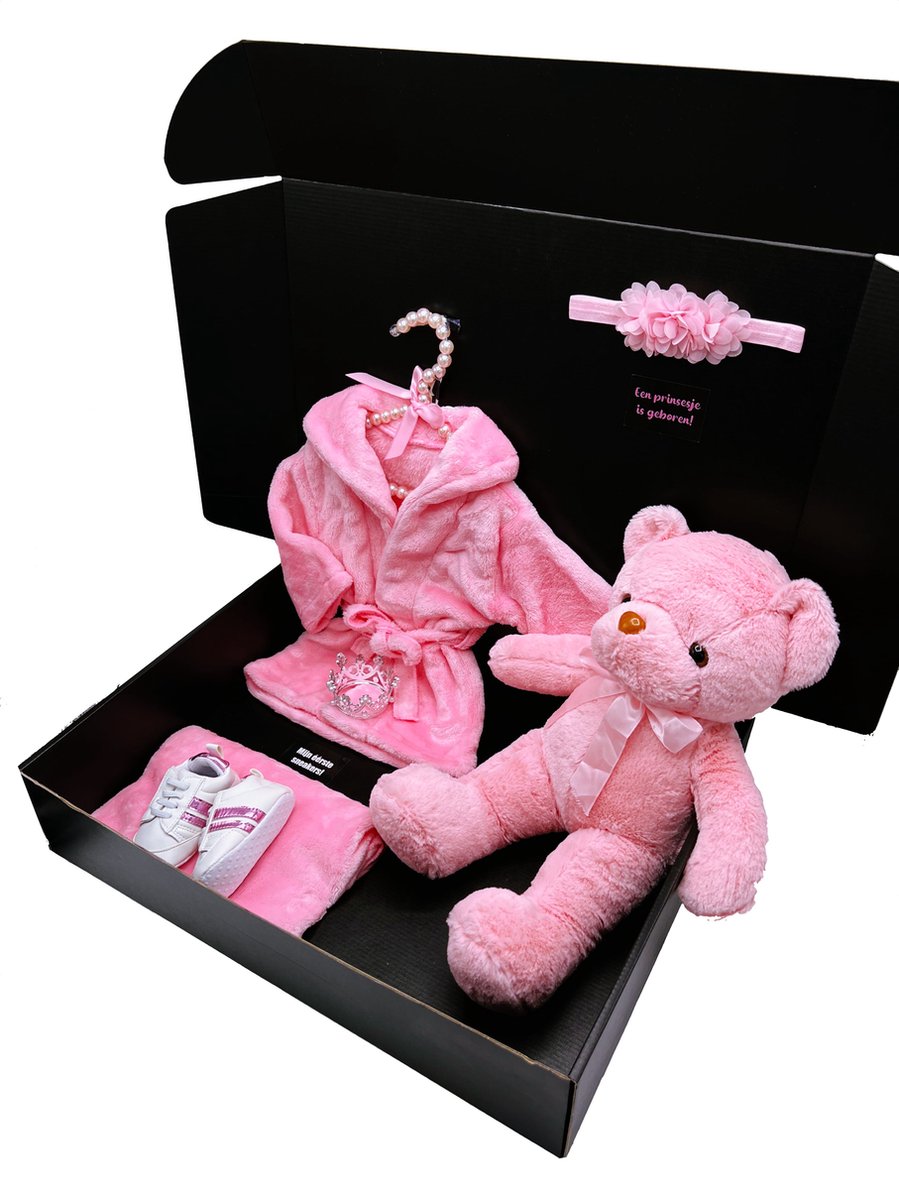 Groot kraamcadeau teddybeer 50 cm babybadjas 2 maten babysenakers kan ook...