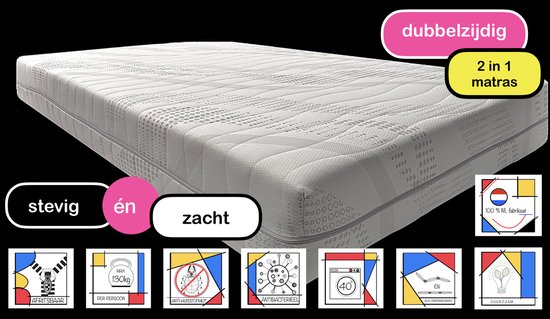 Slaaploods.nl Prince De Luxe® - 80x200 Cm - Pocketvering Matras Met Koudschuim Medium 25 Cm Dik