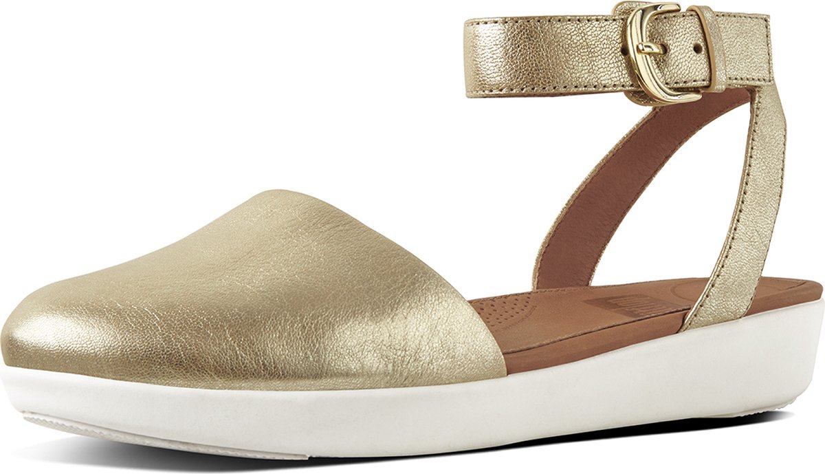 FitFlop COVA II Leather Ankle Strap Shoes Black | Dotique – Dotique
