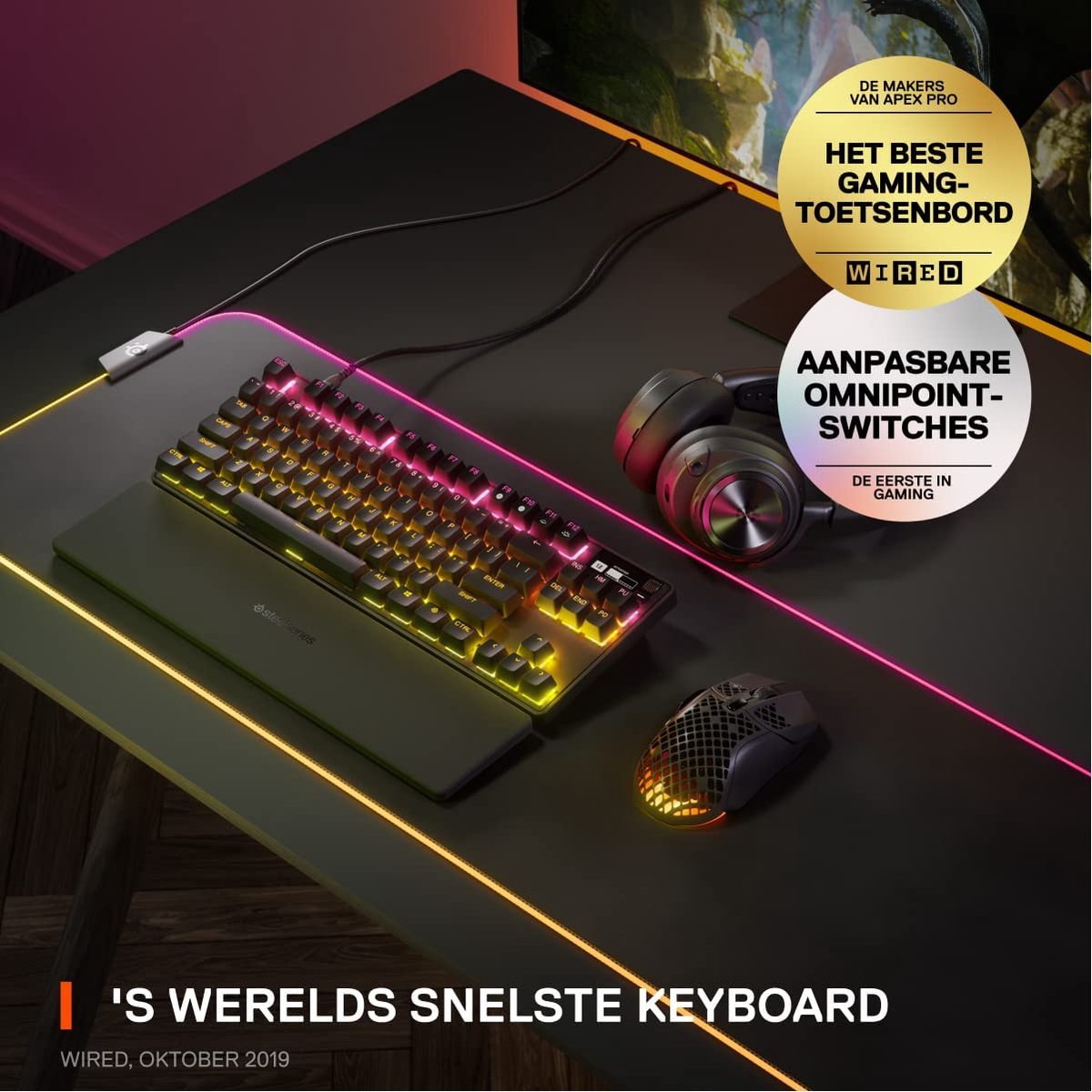 SteelSeries 64857 Apex Pro TKL (2023) - Mechanisch gamingtoetsenbord – 's  Werelds... | bol.com
