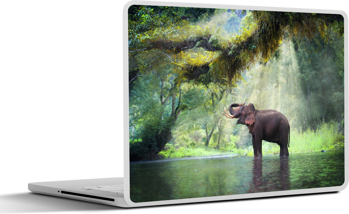 Laptop sticker - 11.6 inch - Jungle - Olifant - Water - 30x21cm - Laptopstickers - Laptop skin - Cover