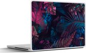 Laptop sticker - 13.3 inch - Jungle - Bladeren - Blauw - Roze - Jongetjes - Meisjes - Kind - 31x22,5cm - Laptopstickers - Laptop skin - Cover