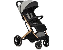 MoMi Estelle Dakar Wandelwagen - Compacte Lichtgewicht Buggy - XXL Wielen - Inclusief Regenhoes, Voetenzak & Muskietennet - Leopard Grijs