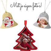 Décoration de Noël Set de 3 cintres pour sapin de Noël avec photo - Décoration de sapin de Noël - Guirlande de Noël - Décoration de Noël pour l'intérieur