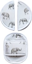 Gordelbeschermer voor Baby - Universele Gordelhoes geschikt voor vele merken - Gordelkussen voor Autostoel Groep 0 - Olifant