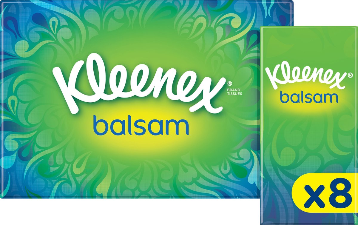 Goedkoopste Kleenex zakdoekjes - Balsam - Voordeelbox - 16 pakjes x 10 stuks - 160 zakdoekjes