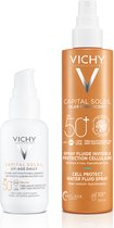 Vichy Capital Soleil Spray Fluide Solaire Crème solaire + et UV Age Protect SPF50 - Bundle