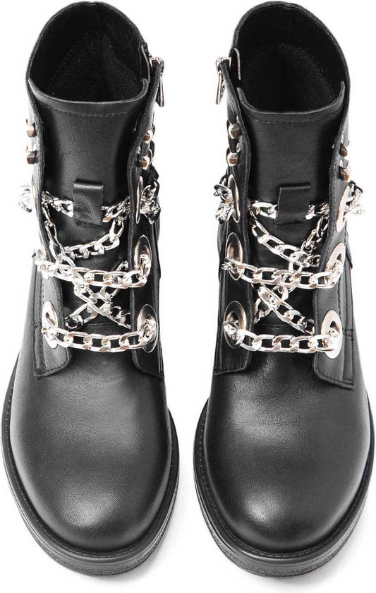 zwarte enkellaarsjes dames