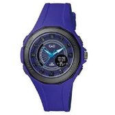 Q&Q model gw91j006y-(sport) horloge-digitaal en analoog-10 bar waterdicht-geschikt om mee te zwemmen -stopwatch- alarm-diameter 44 mm-paars / blauw-