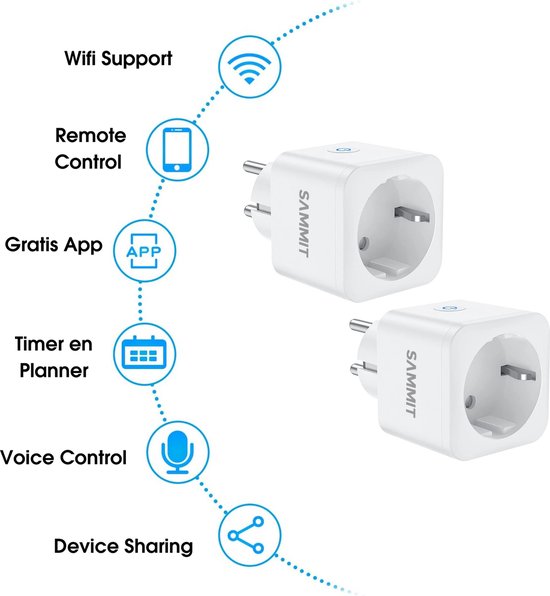 Slimme Stekker WiFi 16A met energiemeter - 3-pack - Hihome