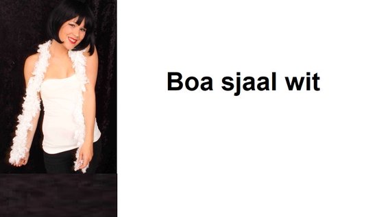 Boa sjaal wit - 165cm - Sjaal met franjes Festival thema feest party carnaval
