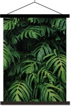 Porte-affiche avec affiche - Affiche scolaire - Feuilles - Monstera - Abstrait - Filles - Enfants - Garçons - 90x120 cm - Lattes noires