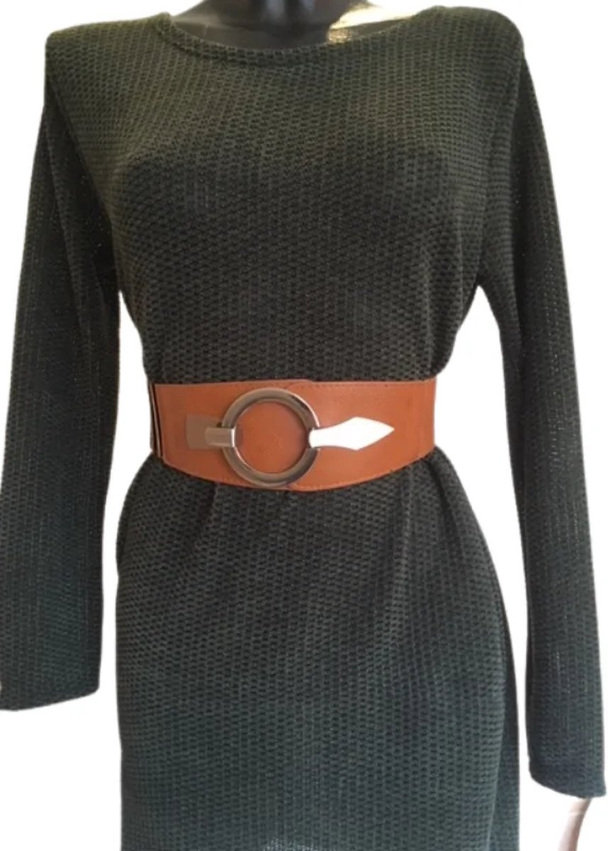 Tailleriem dames - Elastische tailleriem - Cognac - One size