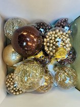 S&L Luxe Christmas Gifts Set de boules de Noël avec paillettes - 12 pièces - 8 cm - Décorations de Noël en verre - Boules de Noël