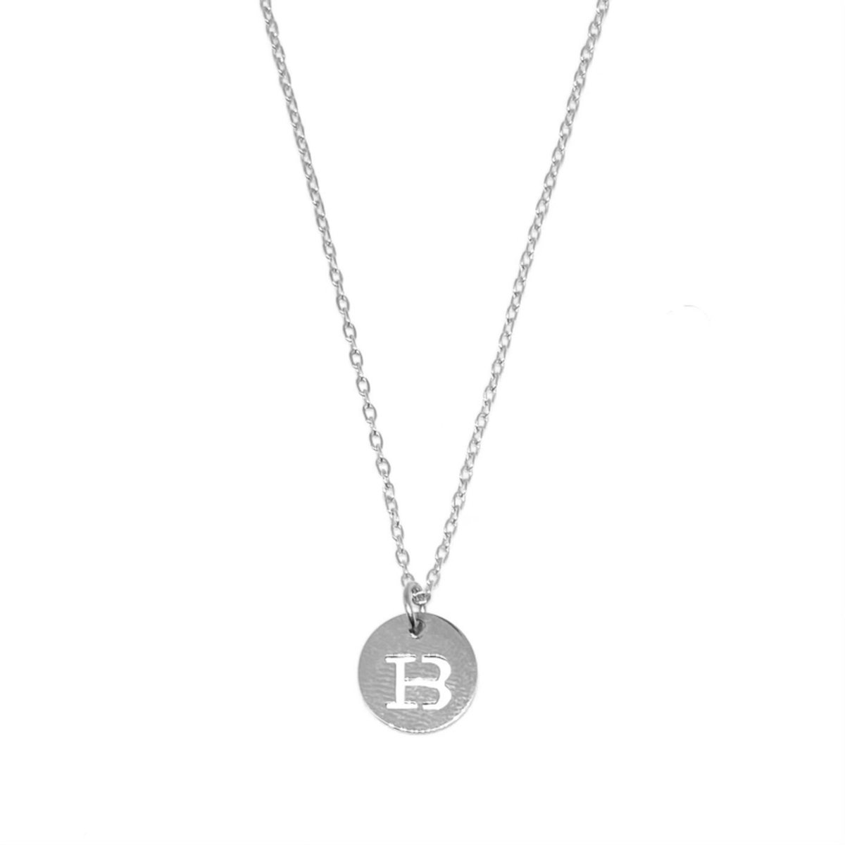 Letter ketting coin - initiaal B - zilver