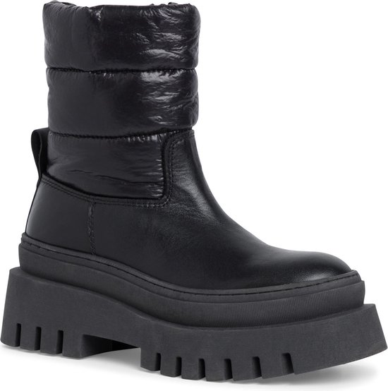 Nero Donna Zip Laterale Tamaris Stivali Con Pelliccia Top