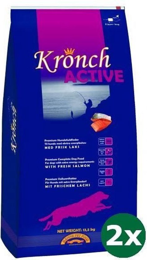 Kronch active adult hondenvoer 2x 13,5 kg