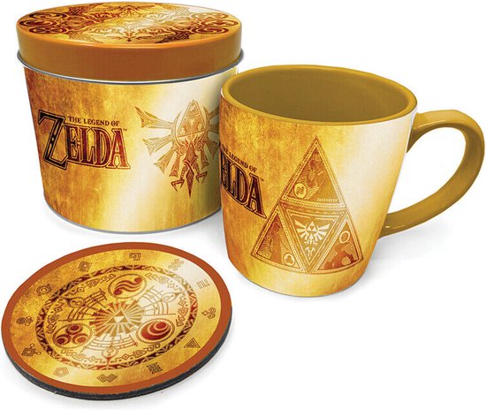 The Legend of Zelda Golden Triforce Metal Tin Gift Set Mug & Coaster