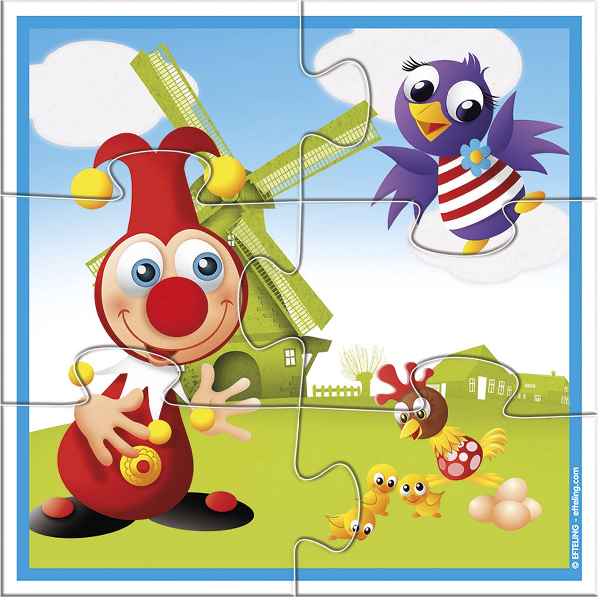 Jokie Efteling puzzel 4 in 1 educatief peuter speelgoed - kinderpuzzel 4x6x9x16 stukjes leren puzzelen, 3 jaar en ouder - Bambolino Toys — afbeelding 4