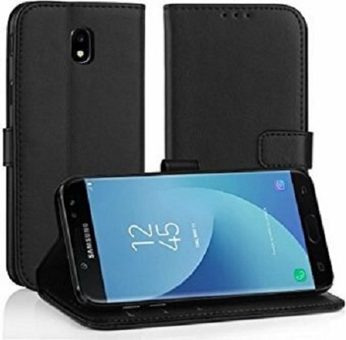 Samsung J5 2017 Hoesje Met Pasjeshouder Bookcase Zwart