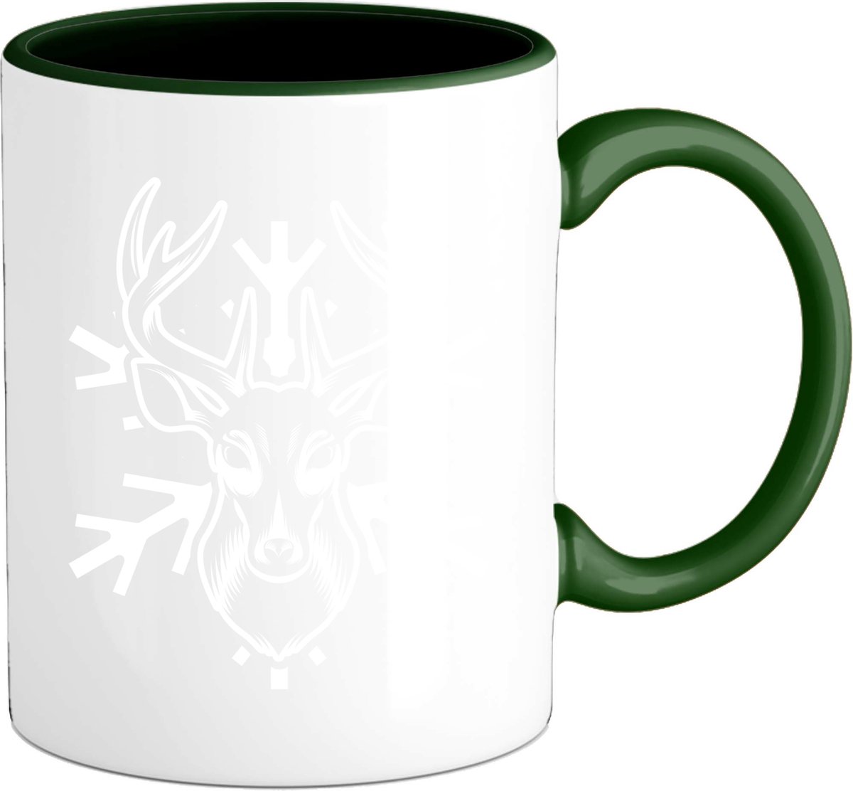 Kerst rendier sneeuwvlok - Mok - Bottle Groen