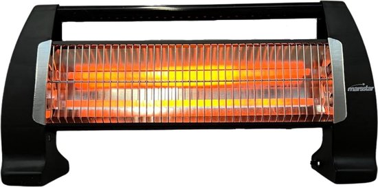 Elektrische Kachel 1400W - Zwart - Infrarood Kachel voor Binnen - Elektrische Verwarming - Infrarood Heater - Elektrische Radiator - Straalkachel Elektrische - MARSSTAR
