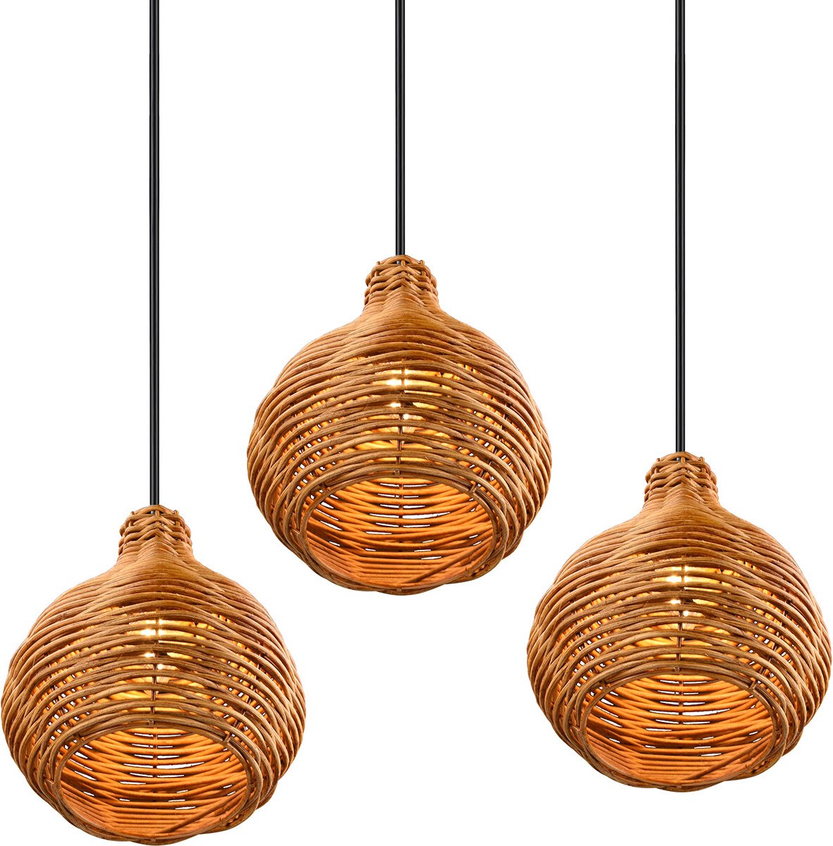 KEFA Niet Hardgekabeld Batterijgestuurd Hangend Verlichting, Geen Draad Mid Century Hanglamp Glas Plafond Hangende Verlichtingsarmatuur met Witte Bol Glas Kroonluchter voor Keuken Eiland Eetkamer