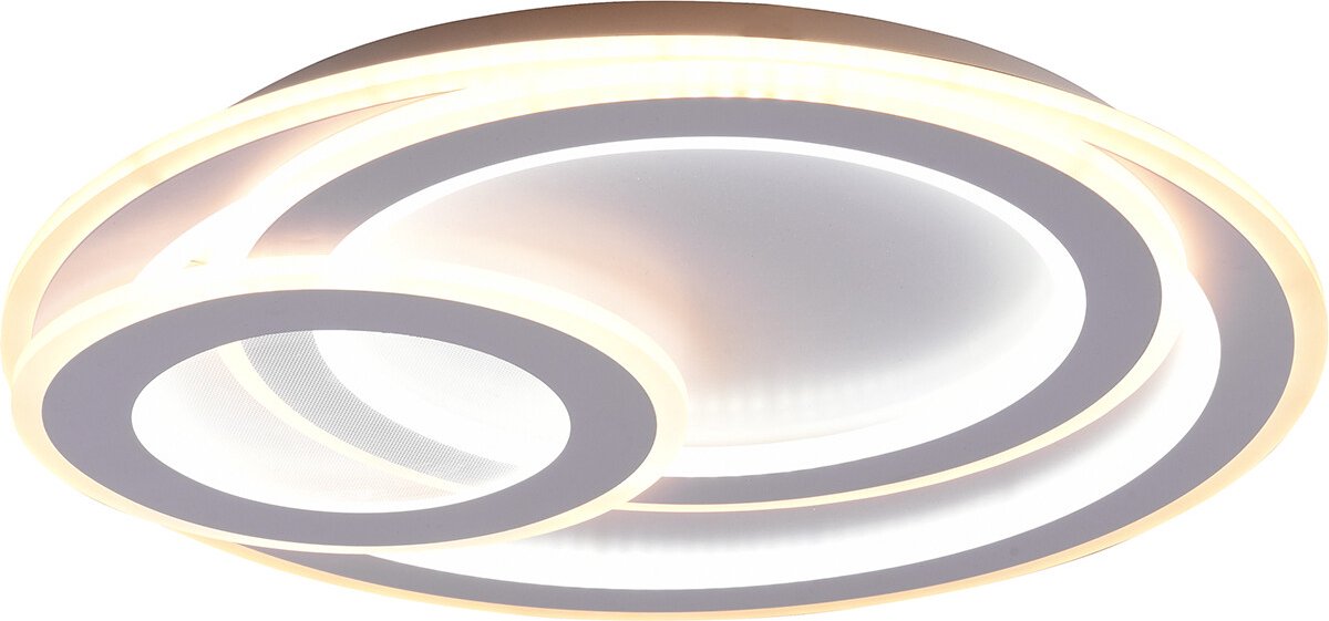 Trio leuchten - LED Plafondlamp - Plafondverlichting - 74W - Aanpasbare Kleur - Afstandsbediening - Dimbaar - Rond - Wit - Aluminium