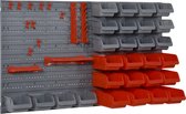 HOMCOM Wandplank met stapelbakken 44 stuks gereedschapshouder gereedschapsrek PP + B40-022