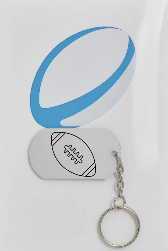 rugby sleutelhanger inclusief kaart - sport cadeau - sporten - Leuk kado voor je sporter om te geven - 2.9 x 5.