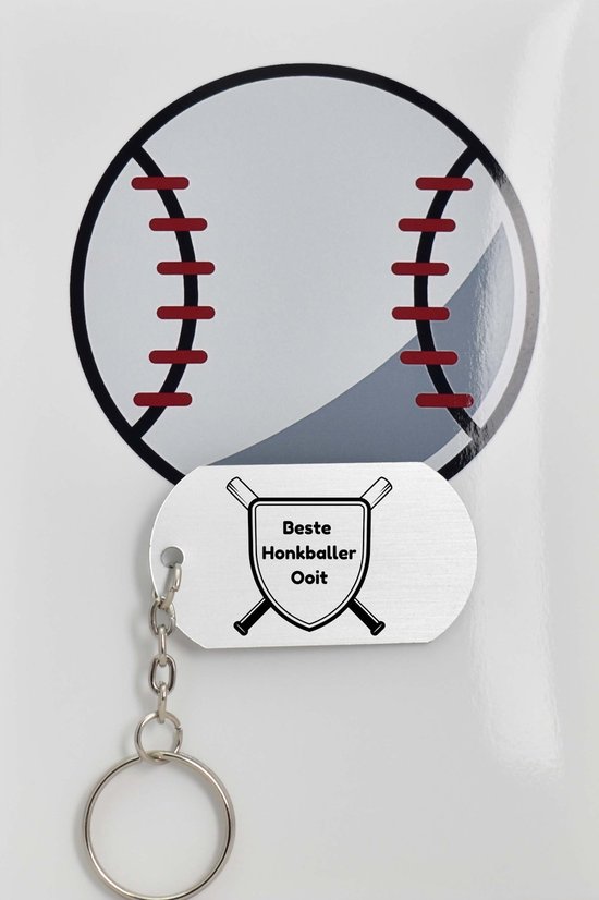 Honkbalsleutelhanger, mini-honkbalknuppel, sleutelhanger van leer, sleutelhanger met bal, sleutelhanger voor sport, draagbare sleutelhanger met honkbal of sport