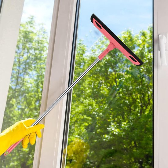 Vloertrekker met lange steel en 180° scharnier - Roze water- en vuilverwijderaar van Sorbo — afbeelding 2
