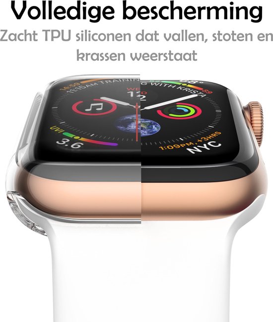 Siliconen Hoesje Geschikt voor Apple Watch Series 8 41mm Hoes Case - Hoes Geschikt voor Apple Watch Series 8 41mm Case - Transparant - 2 Stuks