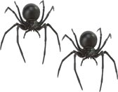 2x stuks plastic insecten zwarte weduwe spin 12.5 cm