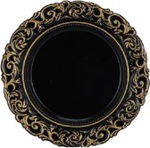 Kaarsenbord/kaarsenplateau - zwart - rond - kunststof - D36 cm - Kaarsonderzetter