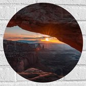 WallClassics - Muursticker Cercle - Coucher de Soleil au Parc National de Canyonlands - 40x40 cm Photo sur Muursticker