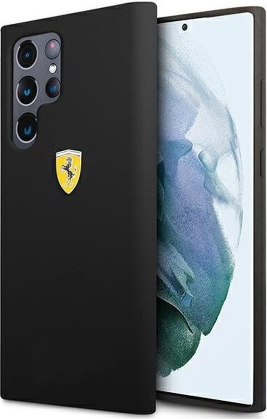 Ferrari SF Silicone Case voor Samsung Galaxy S22 Ultra Zwart