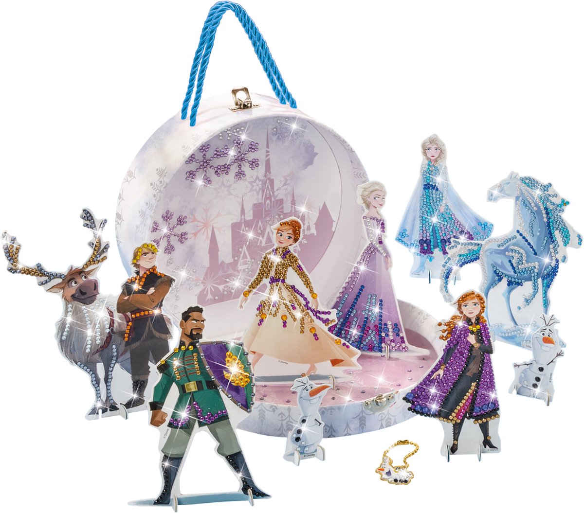 Disney Frozen Totum knutselkoffertje Anna en Elsa glitterfiguren maken - diamond painting knutselen speelgoed meisjes cadeau tip winter wonderland — afbeelding 12