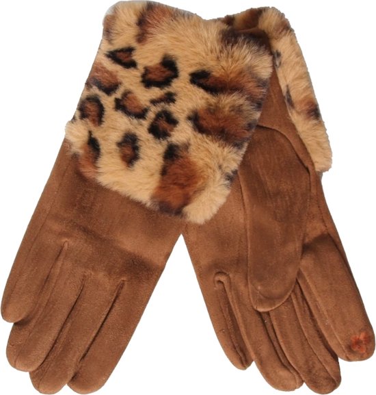 De kamer schoonmaken warm Beeldhouwwerk Mooie Fake fur Dames handschoenen Luipaard |Caramel, Fake Bont | Winter-  Handschoen... | bol.com