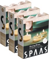 SPAAS Kaarsen - Theelichtjes in Transparante Cup - Geurkaars Waxinelichtjes - Morning Breeze - 72 Stuks - ± 4,5 Branduren - Voordeelverpakking