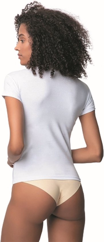 DONEX- Chemise manches courtes femme Katoen-1 pack-Maillot de corps femme-Cadeau femme-Blanc-L
